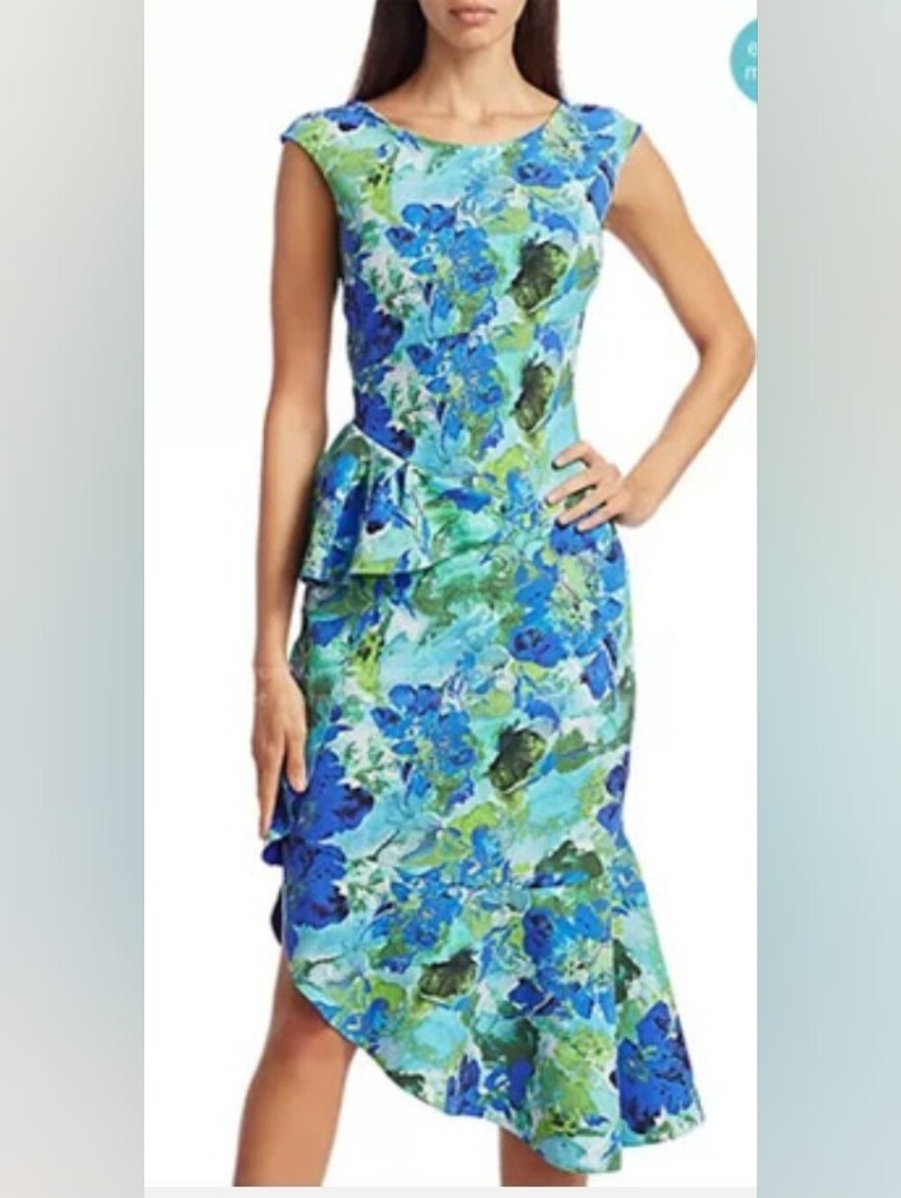Chiara‎ Boni La Petite Robe Dilone Floral Ruffle Mid Length Dress